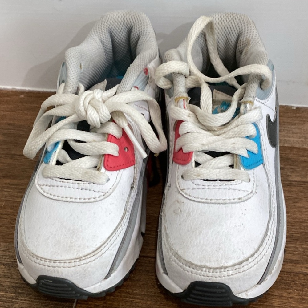 Nike Kids Sneakers in White, Blue, and Red